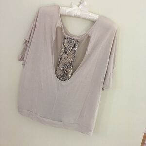 💄💋Express Sequin Sophisticated Short Sleeve Top